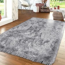 Fluffy Rugs Large Shaggy Rug Bedroom Living Room Anti Slip Carpet Hall Floor Mat