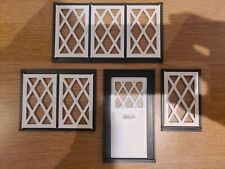 Not Hobbies Dolls House Windows & Door Lattice Job Lot Black White Opening Thin