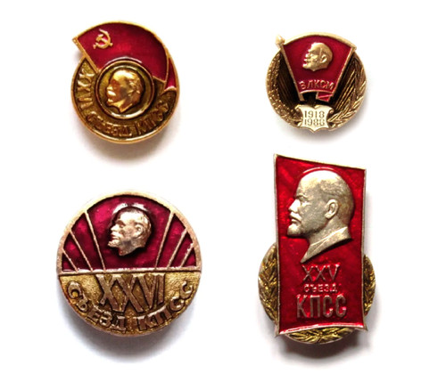 Set pin badge - set, lenin