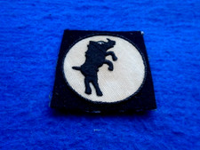 GENUINE WWII 30 CORPS EMBROIDERED FORMATION SIGN BADGE,BLACK ON CREAM