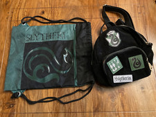 Harry Potter Slytherin Bags x2 - Small rucksack and drawstring gym bag