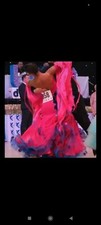 Hot Pink Royal Blue Ballroom Dress