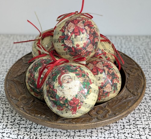 Vintage paper mache decoupage - paper,