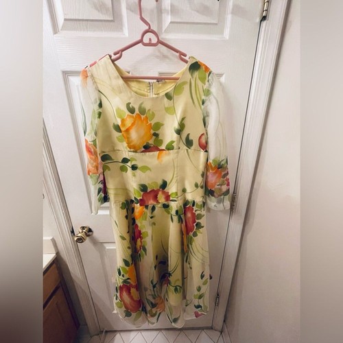 Talbots cream floral long - cream,