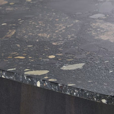 Coffee Table in Black Stone and Wood