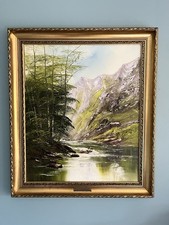 Original Vintage Oil Painting Kenneth Davies Lake District Impasto Landscape