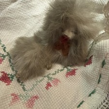 1960s Vintage Fur Poodle Dog