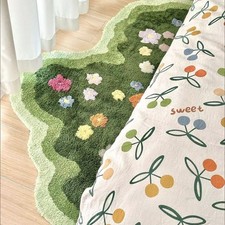 Cute Garden Flower Moss Rug
