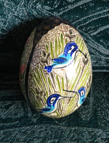 Vintage painted egg with blue - egg,,