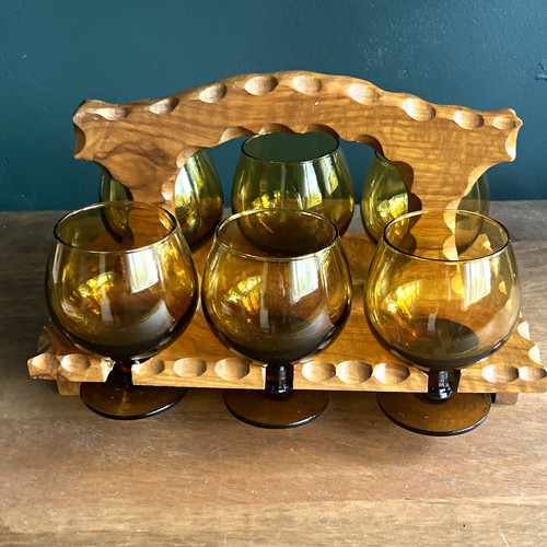 Set amber smoked glass - amber,