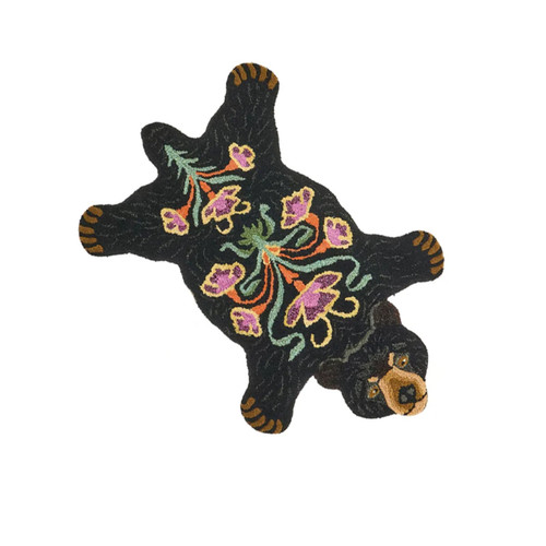 Floral black bear - floral,