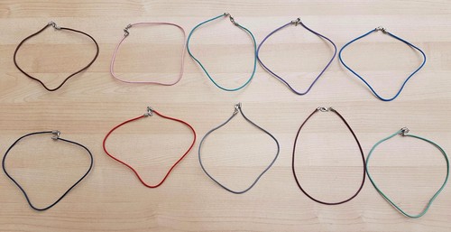 Leather cord charm choker - cord,