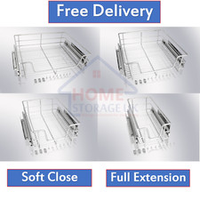 PULL OUT WIRE STORAGE BASKETS CUPBOARD LARDER KITCHEN  FREE DELIVERY 300 - 900mm