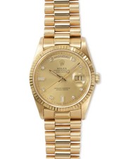 Rolex Day-Date 36 / Champagne Diamond Dial  / 1996 / 18238