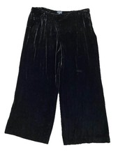 Hobbs Size 16 Ladies Velvet Trousers Black Wide Leg Silk Blend