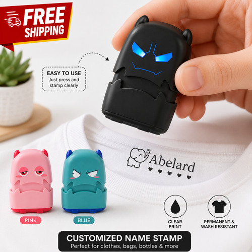 Custom name stamp self inking - name,