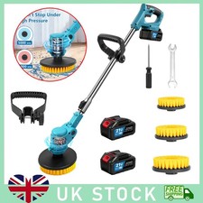 2 Battery Cordless Cleaning Brush Spin Scrubber Electric Scrub 13000rpm 3 Heads 