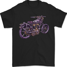 Steampunk Motorbike Motorcycle Biker Mens T-Shirt 100% Cotton