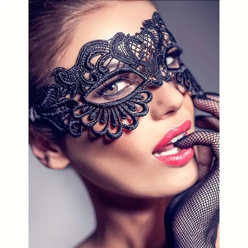 Lace masquerade eye mask black - masquerade,