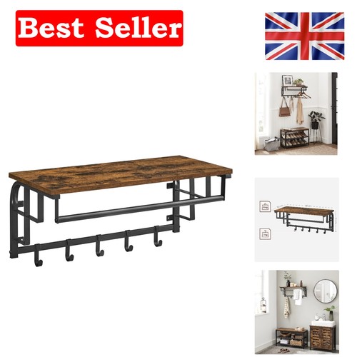 Wall mounted coat rack - with, 5