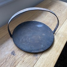 Vintage Scottish Cast Iron Hanging Griddle Hot Plate Bakestone Romany Skillet  