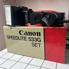 Canon Speedlite 533G Electronic Flash full boxed kit. For AE-1 A-1 F-1 AV-1