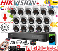 HIKVISION 8MP CCTV CAMERA 4K COLORVU DVR SYSTEM AUDIO MIC OUTDOOR NIGHT VISION