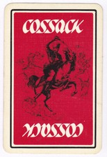 Russian Cossack Horse Man Fighting Single Playing Card