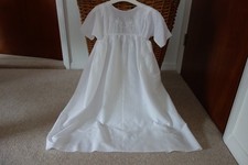 Antique Vintage Baby Christening Gown Dress with Whitework Embroidery