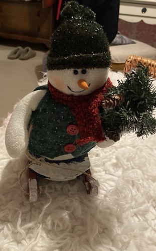 Vintage material snowman - on, a
