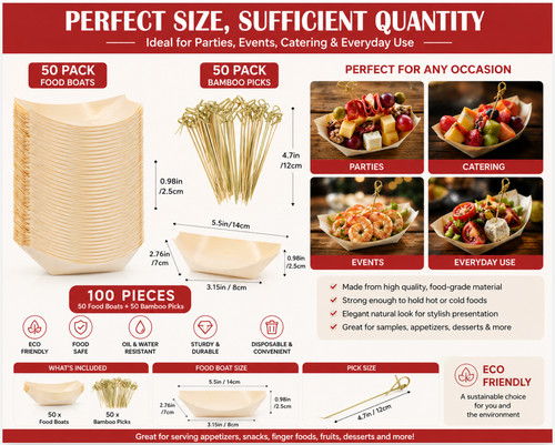 Wooden food boats - wooden,