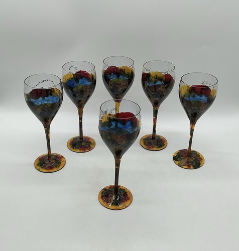 Set hand painted wine - set,