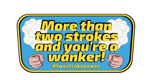 Two stroke sticker - decal, honda