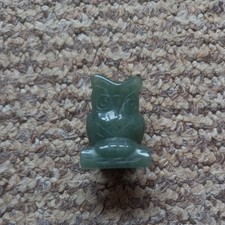Jade Owl figure Antique Oriental Asian piece Curios Beautiful Item