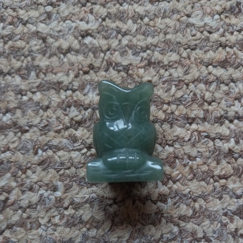 Jade owl figure - owl,