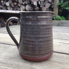 Old Vintage Retro Billingshurst Studio Pottery Brown Grey Glazed Milk Cream Jug