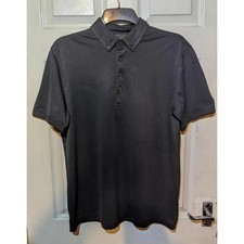 IJP Design Black Golf Polo Shirt – Medium Button-Down Collar