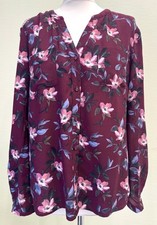 Oasis - burgundy floral blouse