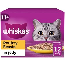 144 x 85g Whiskas 11+ Poultry