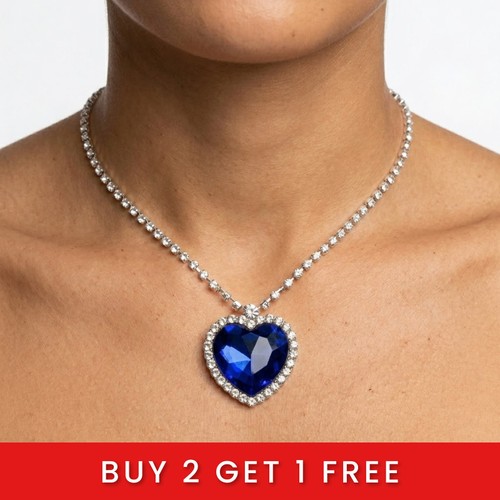 Blue heart shaped crystal - blue,