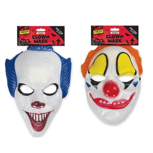 Halloween plastic clown mask - halloween,