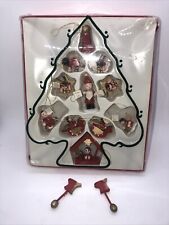 Vintage 13 Traditional Hand Made Wooden Christmas Tree People Decorations