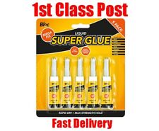 5 Pack 3g SUPER GLUE Strong Bond Adhesive Plastic Glass Wood Rubber Metal UK