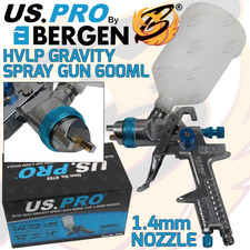 US PRO Gravity Feed HVLP Spray Gun 1.4MM Nozzle 600ml Cup Paint Primer Sprayer
