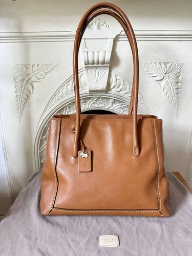 Radley london tan leather tote - london,