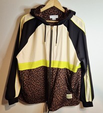 Never Fully Dressed Windbreaker Women’s UK 14 Leopard Print Hooded Jacket Zip Up