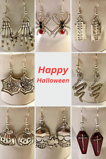 Sider Skull Skeletons Razor Snake Hook On Earrings Halloween Biker Gothic CHOOSE