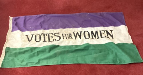 Vintage suffragette flag votes - suffragette,
