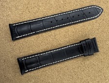 20mm HIRSCH Leather Watch Strap Premium Quality Black