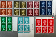 GB stamps - Machin's pre-decimal - 14 blocks of 4 - MNH